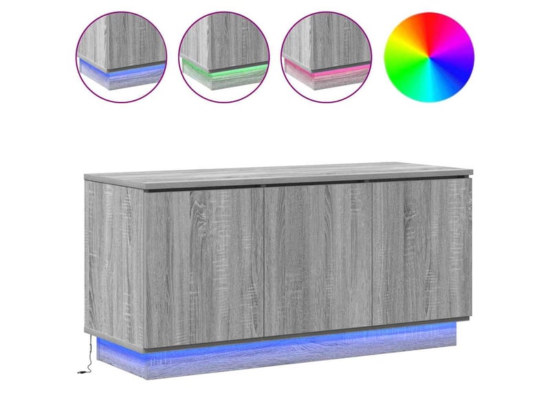  Meuble tv - banc tv - meuble de rangement 100 x 38 x 49 cm gris sonoma bois d'ingénierie  - Conforama D