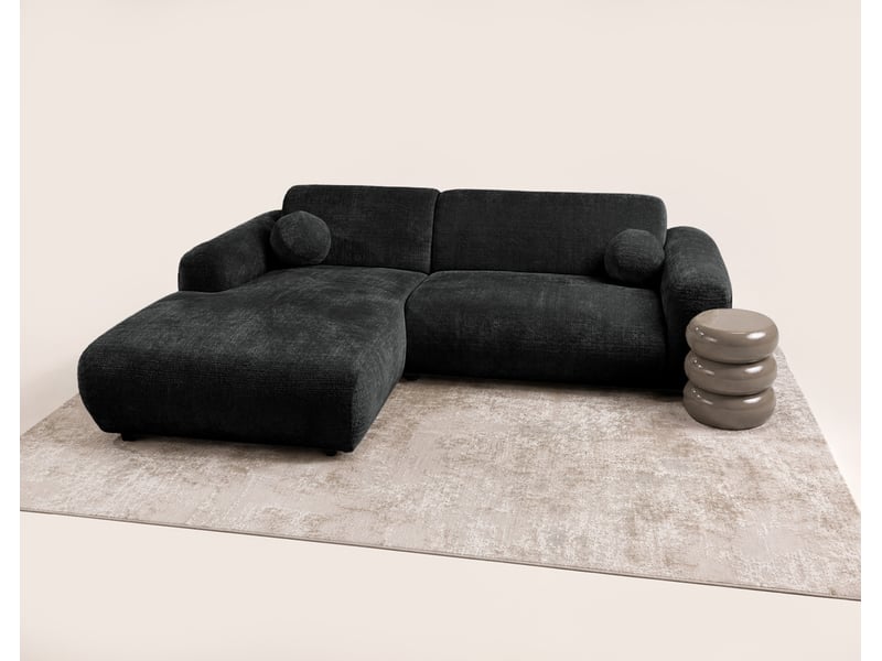  Louise - canapé d'angle gauche 4 places en velours texturé - best mobilier - gris anthracite LOUISE - Conforama D