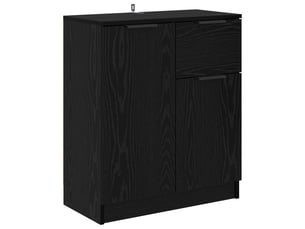 Buffet - bahut - meuble de rangement chêne noir 60 x 30 x 70 cm bois d'ingénierie