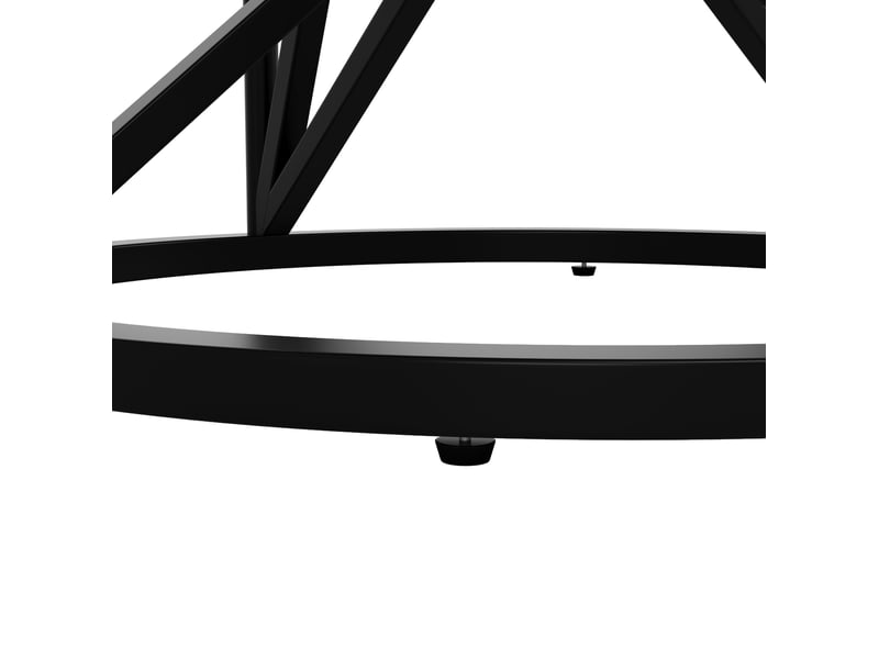  Table ronde, 100x100x76 cm, avec pieds métalliques style géométrique motif marbre, pratique, mdf, coloris noir et blanc  - Conforama E