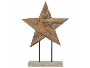 Étoile de noël marron 43,5 x 13,5 x 59 cm bois de teck massif