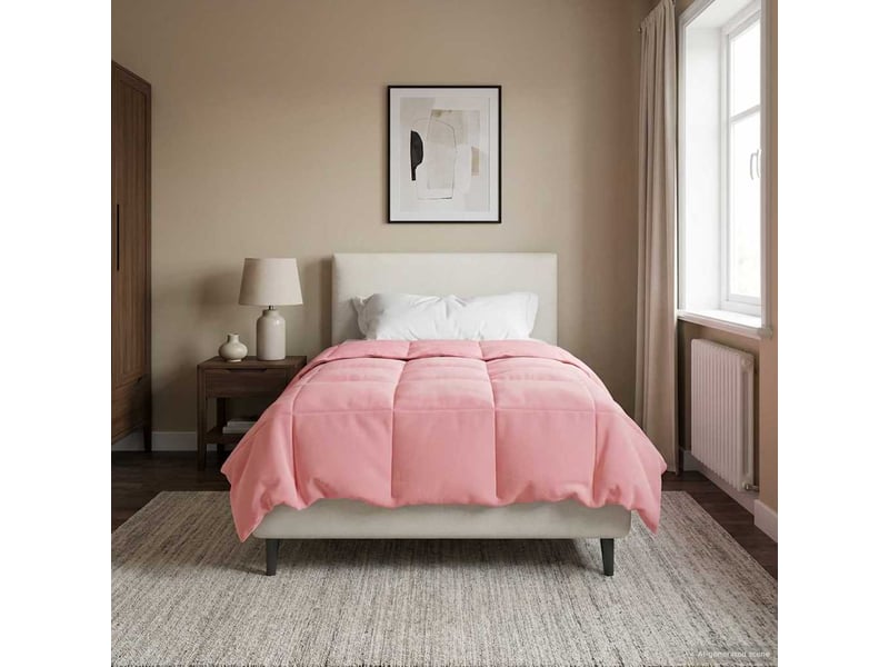 Couette - duvet d'été 140 x 220 cm été microfibre (100% polyester) rose - Conforama D
