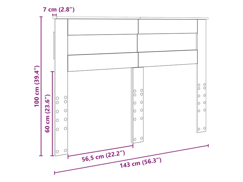 Vidaxl tête de lit avec tête de lit blanc 140 cm bois d'ingénierie  - Conforama C