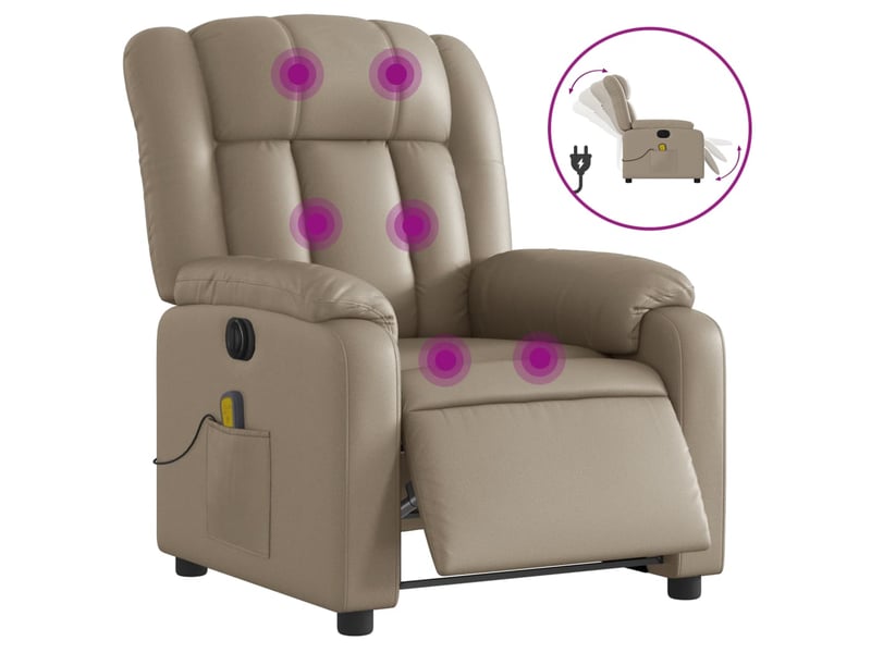 Fauteuil de massage inclinable électrique cappuccino similicuir shl13127 - Conforama A