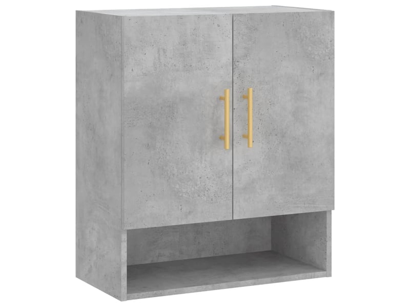  Armoire murale salon, meuble de rangement gris béton 60x31x70 cm bois d'ingénierie shl4314  - Conforama A