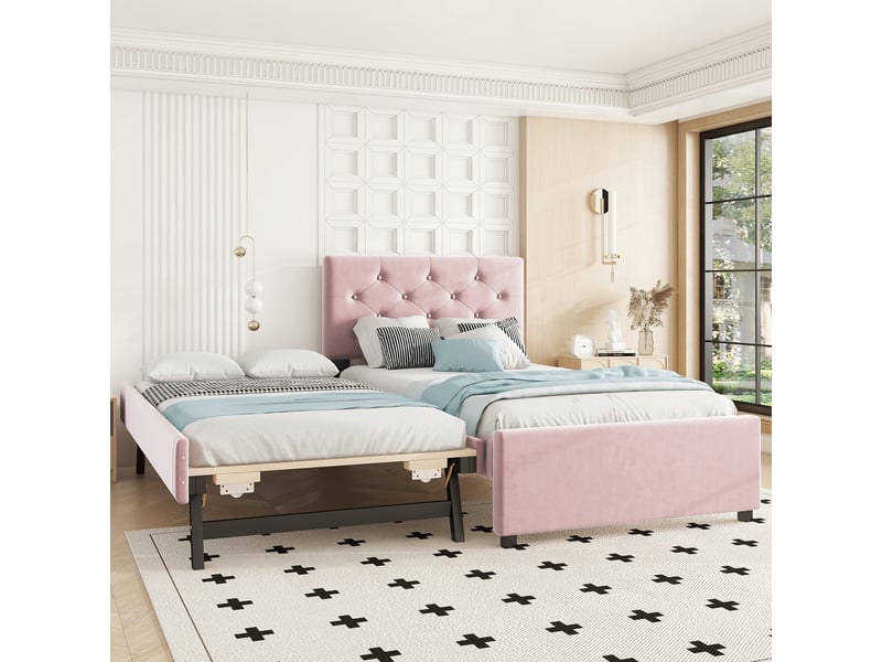  Lit enfant 140 x 200cm avec sommier à lattes lit double forme de la maison bois de pin de style simple lit 2 personnes,gris  - Conforama E