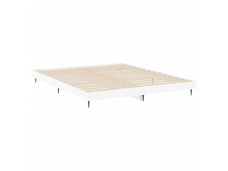  Lit double- lit adulte -  cadre de lit sans matelas blanc 200x200 cm bois d'ingénierie  - Conforama D
