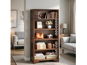 Bibliotheque coloris  marron 5 étagère(s) TCQPZ  - 80 cm x 180 cm