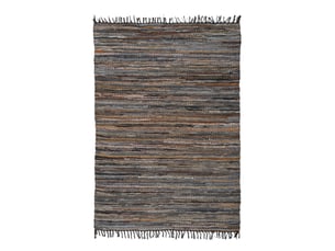 Tapis en cuir véritable sonipat 100 marron et multicolore