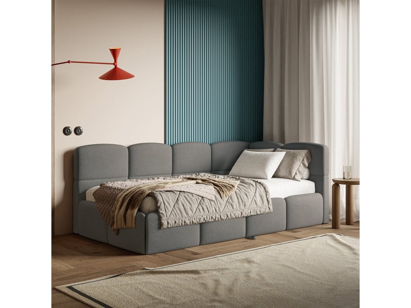  Selsey cloudy - lit rembourré - 170x185 cm - chenille gris foncé - côté droit Cloudy - Conforama B