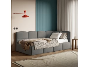 Lit 2 places 170x190 cm SELSEY Cloudy coloris gris