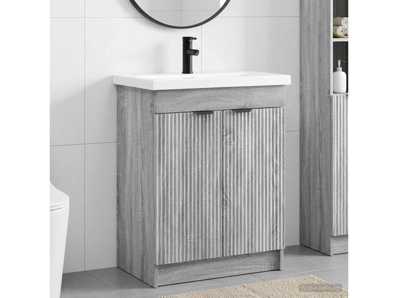  Ensemble de mobilier de salle de bain sonoma gris shl8946  - Conforama B