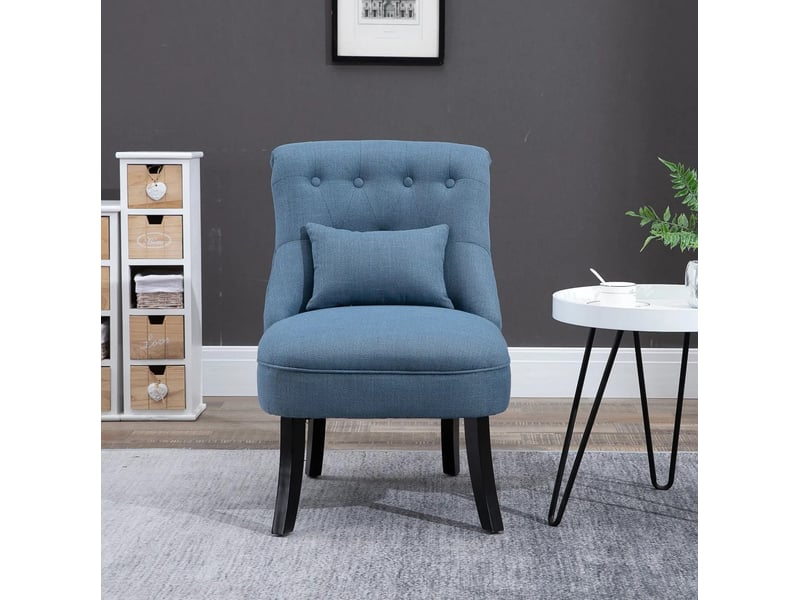  Fauteuil relax 52,5x69x77 cm style vintage bleu  - Conforama B
