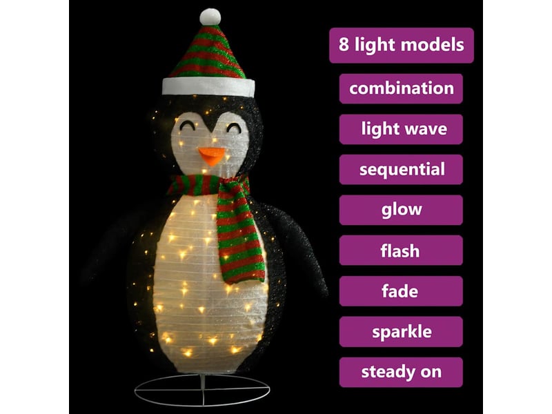  Décoration de noël pingouin à led tissu de luxe 60 cm  - Conforama D