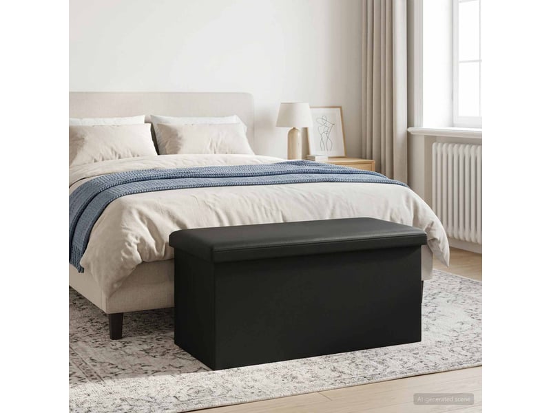  Banc chambre, banc de rangement pliable noir 180 kg 80 l 77x38x38 cm pvc  - Conforama B