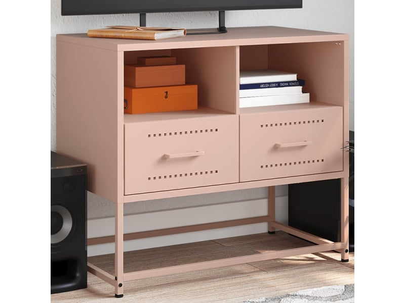  Meuble tv - banc tv - meuble de rangement rose 68x39x60,5 cm acier  - Conforama B