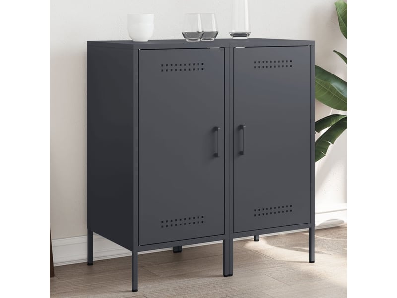  Buffets 2 pcs - bahut - meuble de rangement anthracite 36x39x79 cm acier  - Conforama B