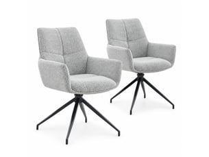 Lot de 2 chaises de salle à manger pivotantes,48x50x85 cm,tissu,gris beige