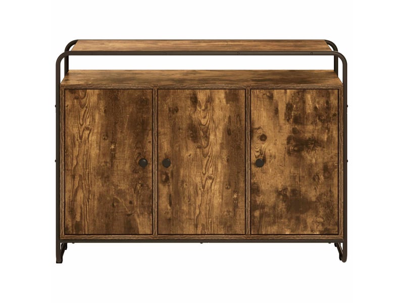 Buffet salon, buffet de rangement chêne fumé 102x35x75 cm bois d'ingénierie shl50375 - Conforama D