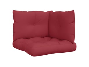 Lot de 3 coussins de palette, coussins de canapé rouge bordeaux tissu cf59703