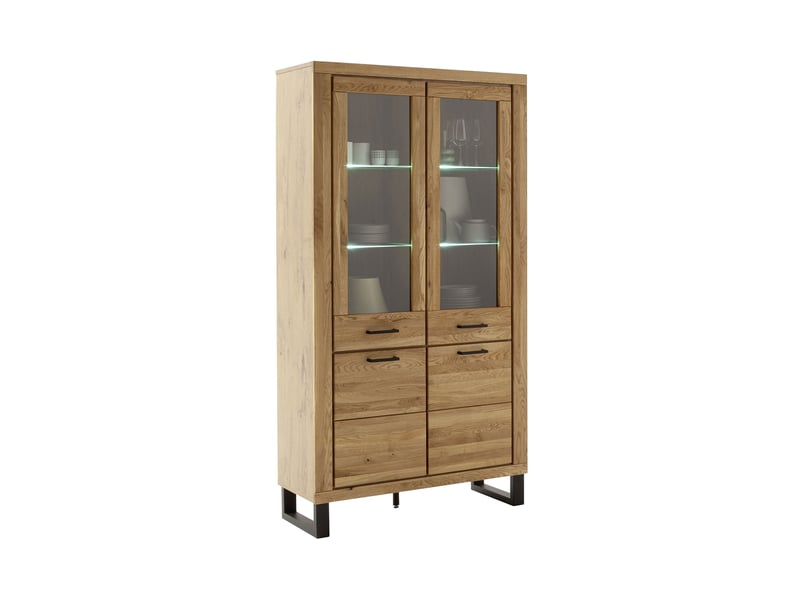  Vitrine 2 portes bois 2 porte vitrée en chêne - grompo  - Conforama A