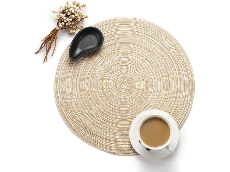  Sets de table ronds lot de 6 tapis de table lavables résistants à la chaleur (beige)  - Conforama B