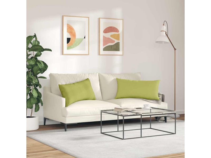  Lot de 2 coussins de canapé, coussins décoratifs tissu vert clair 80 x 40 cm cf58980  - Conforama D