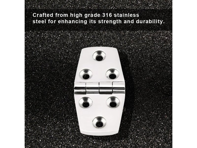  Charnière en acier inoxydable de 76x38 mm pour couvertures, écoutilles et portes  - Conforama E