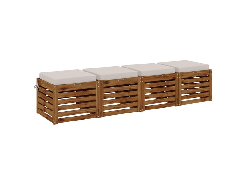  Lot de 4 coussins de siège, coussins d'assise soest 100 % polyester blanc cf60323  - Conforama C