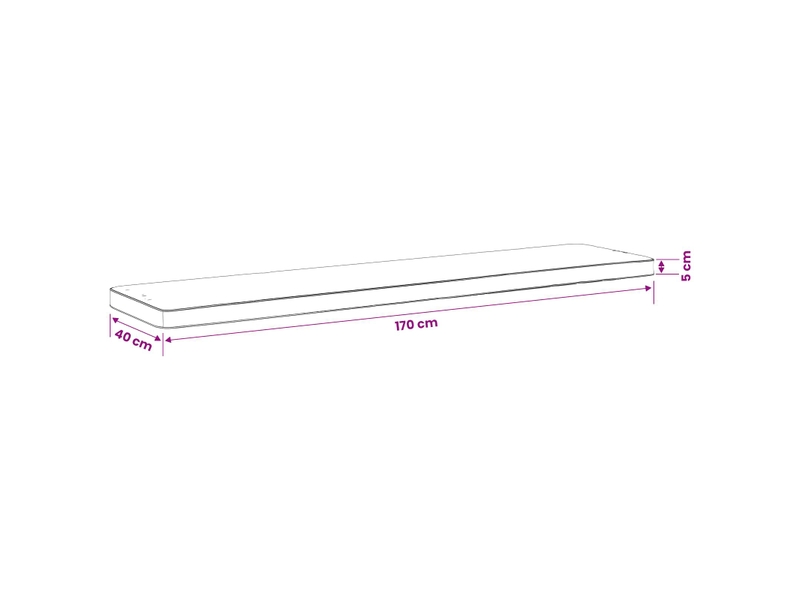  Lot de 2 coussins de banc, coussins d'assise vught 100 % polyester rose cf58065  - Conforama E