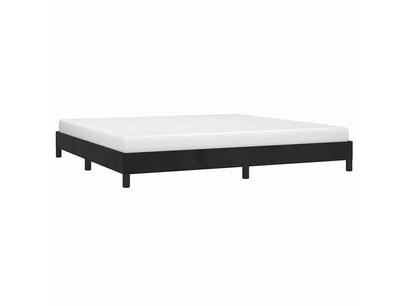  Lit double- lit adulte -  cadre de lit sans matelas noir 200x200 cm velours  - Conforama B