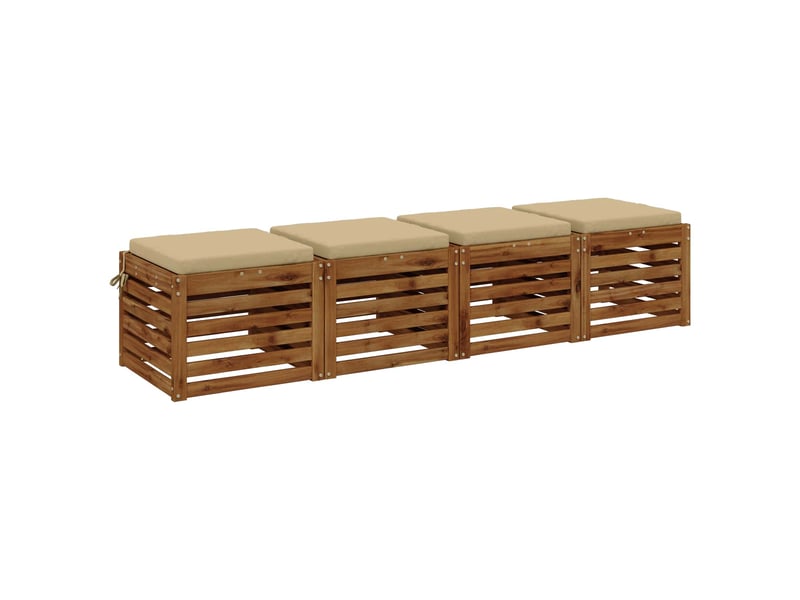 Lot de 4 coussins de siège, coussins d'assise soest 100 % polyester beige cf60289 - Conforama C
