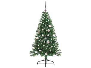 Sapin de noël - arbre de noël artificiel pré-éclairé vert 150 cm pvc