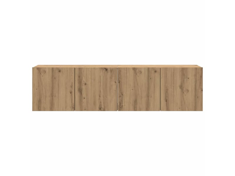  Lot de 2 meuble tv mural, meuble tv suspendu chêne artisanal 80x30x41 cm  - Conforama E