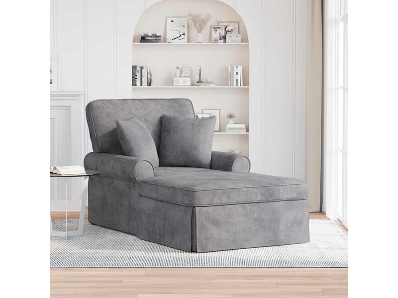 Vidaxl chaise lounge avec jupe gris clair 157 x 91 x 91 cm ares - Conforama B