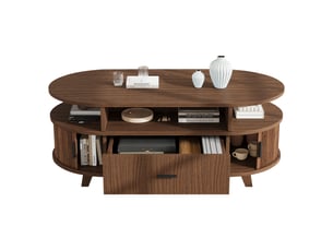 Table basse ovale coloris bois clair - 50 cmx100 cm