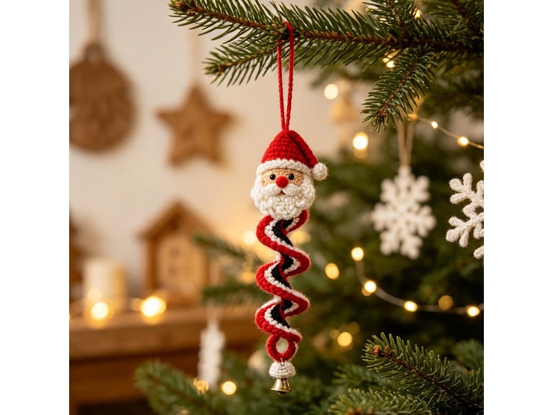  Lot de 2 kits diy crochet bonhomme de neige en spirale – pour débutants, ornements de noël à réaliser soi-même-style 5  - Conforama C