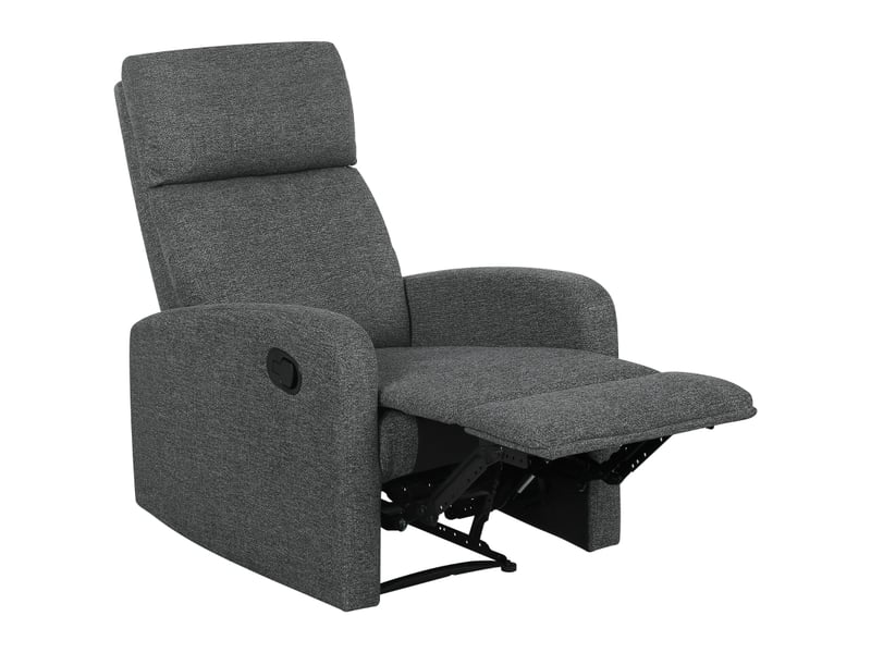 Fauteuil de relaxation réglable avec repose-pieds ajustable, tissu gris, siège confortable pour salon - Conforama A