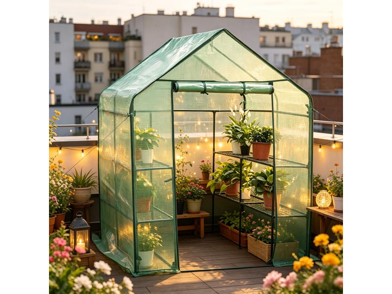  Serre de jardin durable, protection des plantes, serre à tomates avec porte zippée  - Conforama B