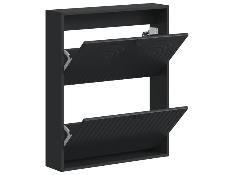  Meuble à chaussures mural, armoire à chaussures alkmaar 71x17x86 cm noir  - Conforama C