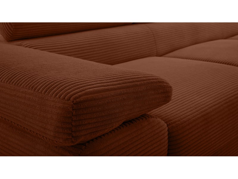  Canapé d’angle en velours côtelé arborio 280 rouge brique d Arborio - Conforama D