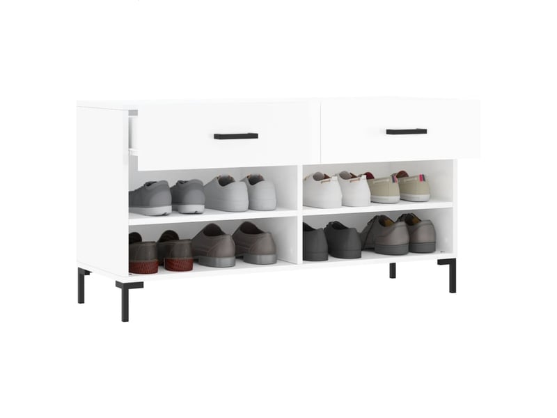  Banc à chaussures blanc brillant 102x35x55 cm bois d'ingénierie shl9588  - Conforama D