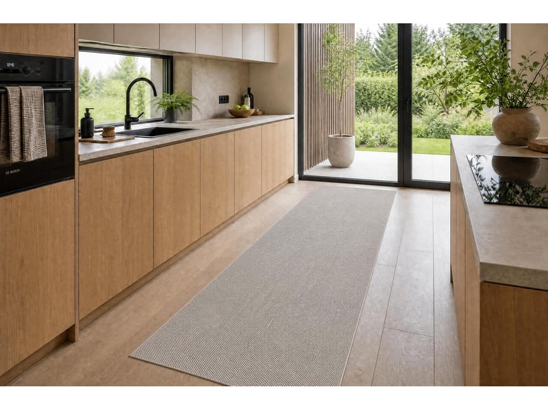  Tapis de couloir casablanca loom argent, bouclé, doux intérieur et extérieur 80 cm 80x320 cm  - Conforama D