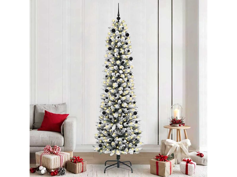  Sapin de noël - arbre de noël artificiel blanc 240 cm pvc, métal et plastique  - Conforama B