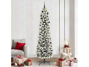 Sapin de noël - arbre de noël artificiel blanc 240 cm pvc, métal et plastique