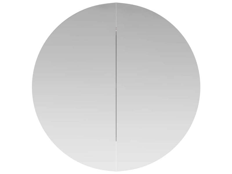 Armoire de salle de bain, meuble de rangement miroir rond et led chêne 40x40x17.5 cm - Conforama E