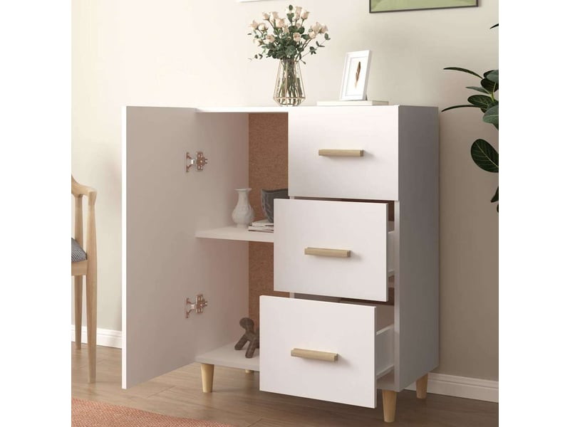  Buffet - bahut - meuble de rangement blanc 69,5x34x90 cm bois d'ingénierie  - Conforama C