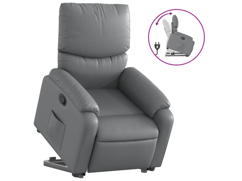 Fauteuil inclinable, fauteuil relax gris similicuir shl77509 - Conforama A