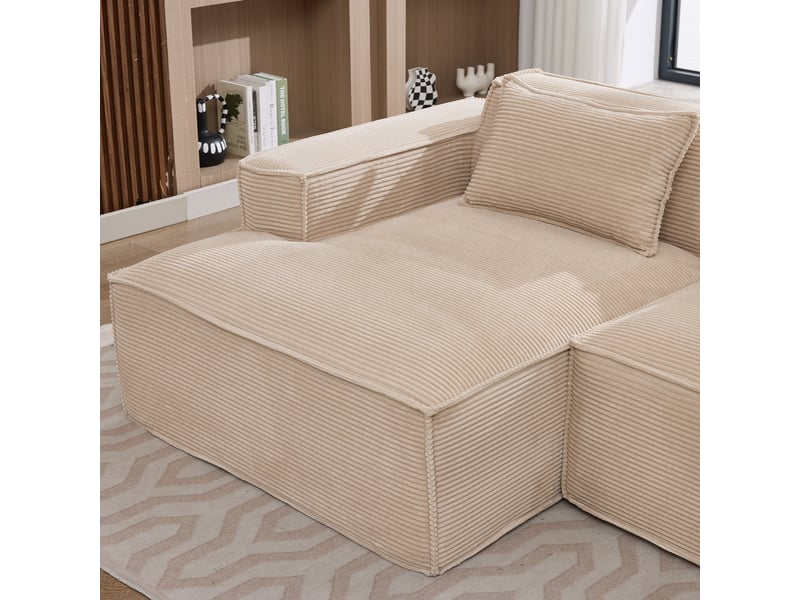 Canapé 2 places compact en tissu polyester kaki 235 cm - assise souple et entretien facile - Conforama E
