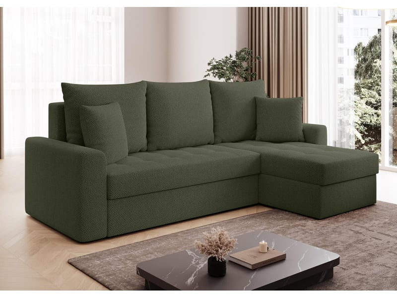 Canapé d’angle karaman 238 cm vert convertible avec coffre Karaman - Conforama B